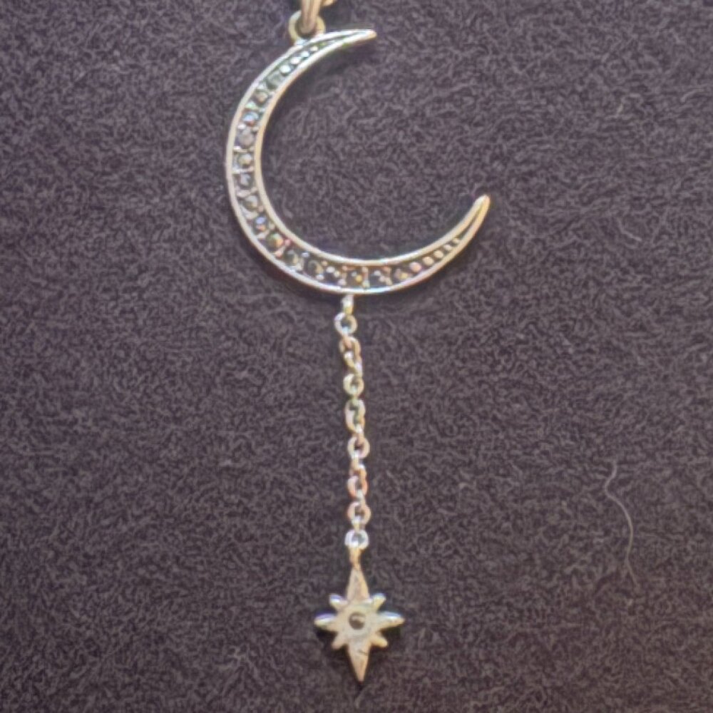 Sexy Rhinestone Moon and Star Pendant from Lucky Brand